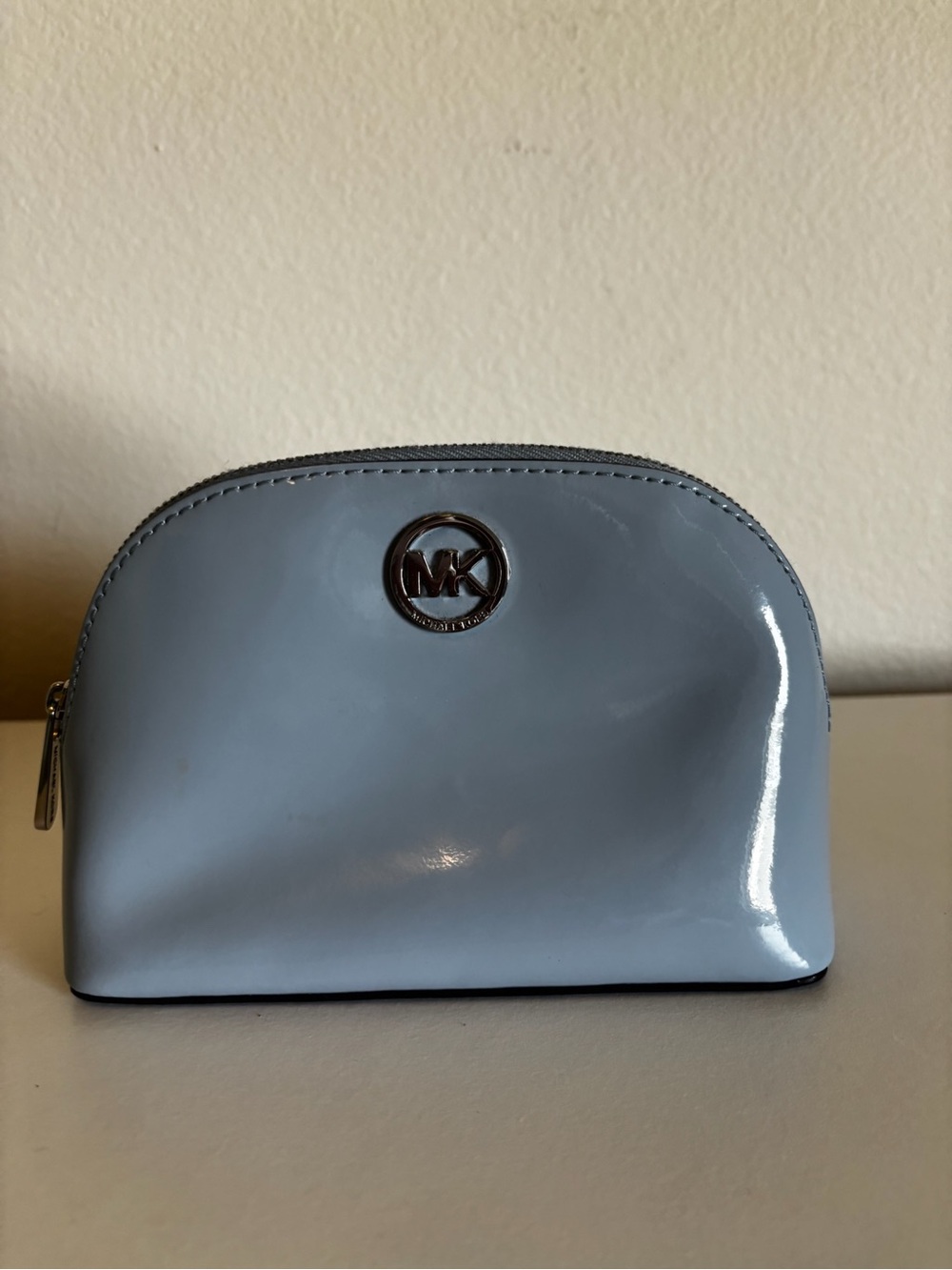 Michael Kors Glossy Light Blue Patent Makeup Case